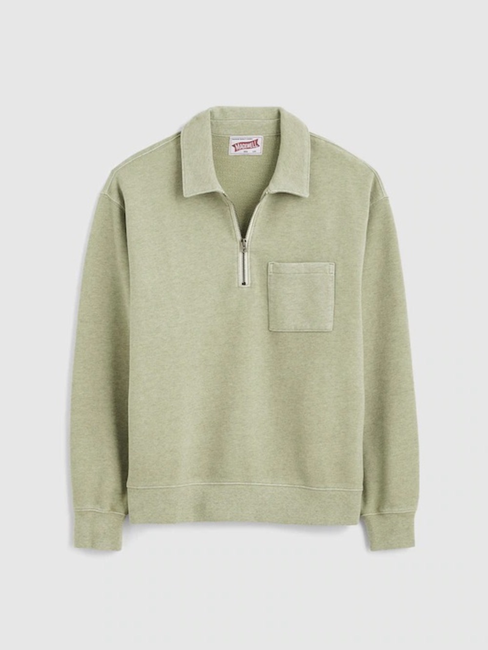 Madewell The McCarren Quarter-Zip Sweatshirt in Earthen Sage XXL NWD $128 NY221